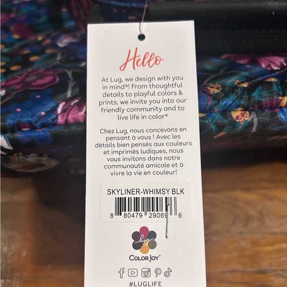 Lug Floral Tote Bag - Vibrant Blue and Pink - Picture 6 of 7